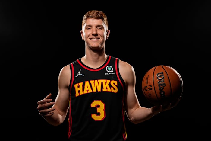 Atlanta Hawks guard Kevin Huerter (3) pictured at Hawks Media Day held at PC&E.